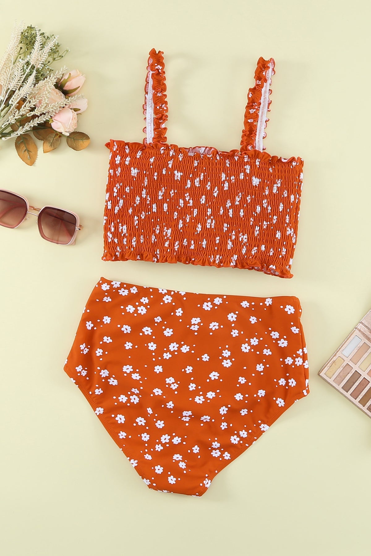 Flower Smocked Swimsuit