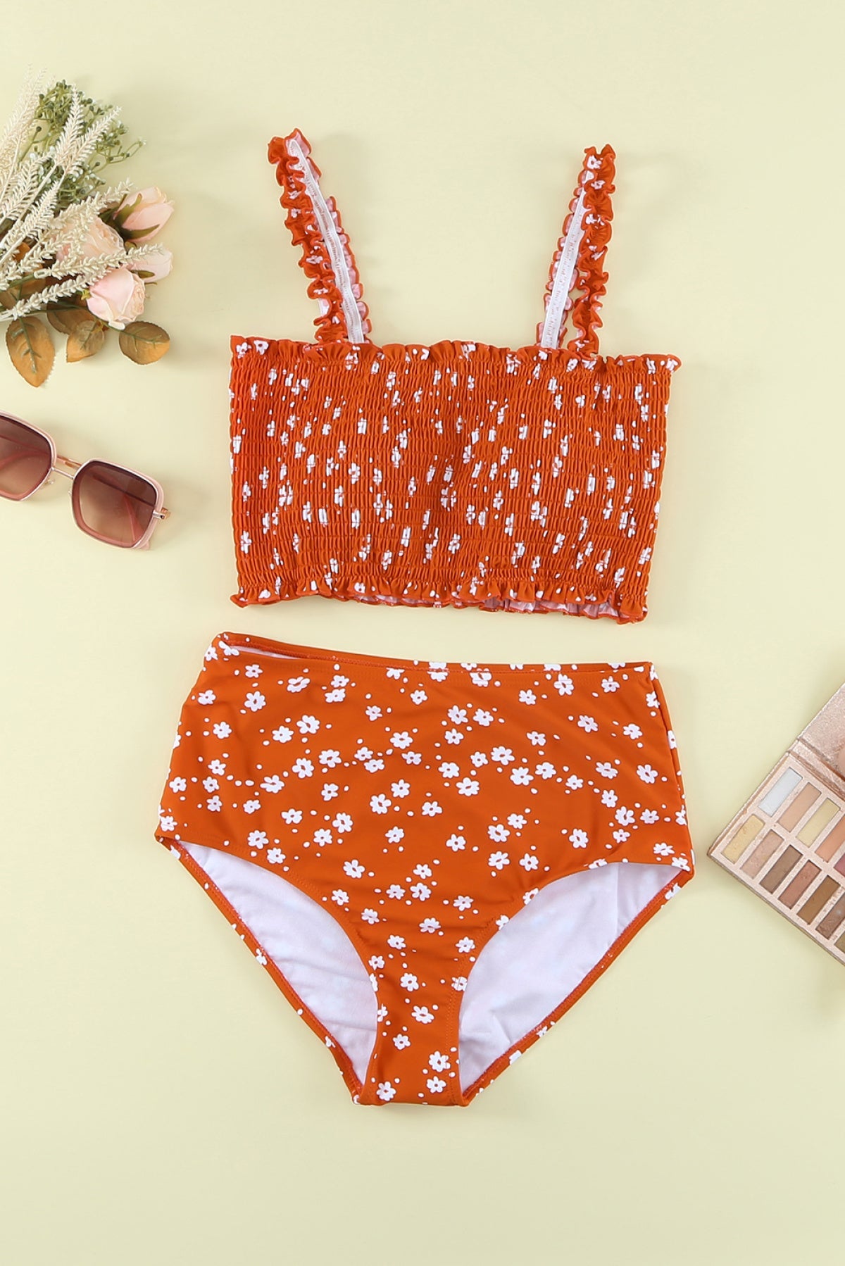 Flower Smocked Swimsuit