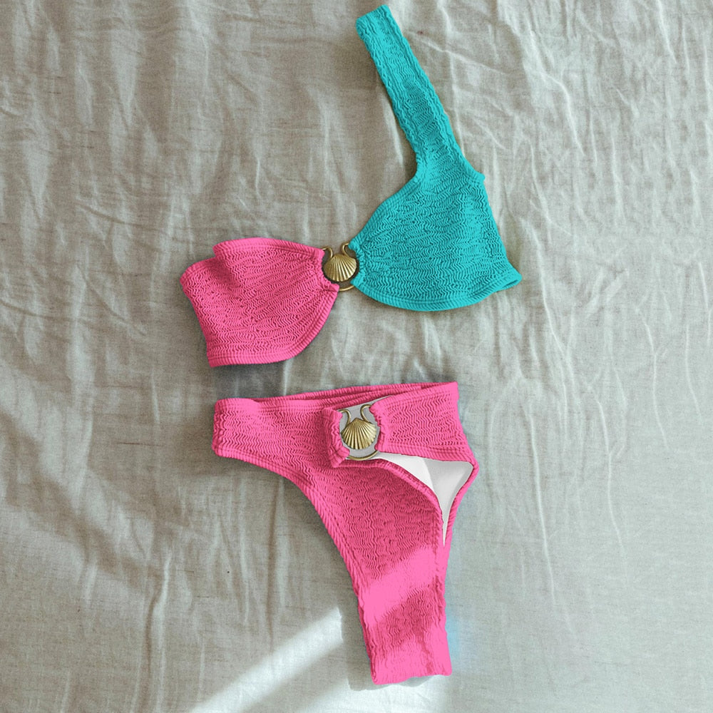 Angel One Shoulder Bikini Set